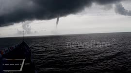 Woterspouts in Bay of Gdansk