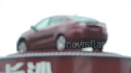 Real car installed on billboard - Original