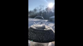 Ice forming on bubble