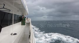 Passenger has a special way to ride out storm