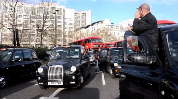 Third Black cab protest blocks central London