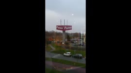 Storm winds in The Netherlands down huge billboard