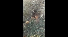 Coal rich soil still burning after huge wildfire 3 months ago.