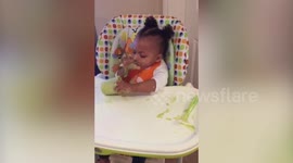 Cute video of toddler eating avocado and banana goes viral