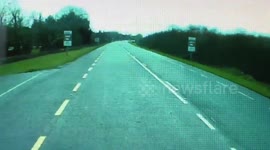 Lady has lucky escape as she pulls out at a junction into the path of an on coming truck