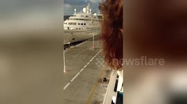 Newsflare Edit - Dumbass almost missed the ship!