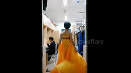 University boy catwalk show in dorm