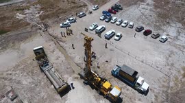 Cape Water Crisis - Government Bore Hole Drilling in Cape Town - Aerial footage circling the site