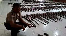 Hundreds of homemade weapons were secured