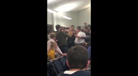 Conservative MP Jacob Rees Mogg in scuffle at university