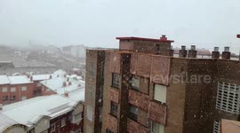The snow storm reaches the center of Spain