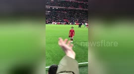 Mohamed Salah gives boy his shirt after Spurs match