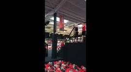 Girl forgets to let go of zip wire