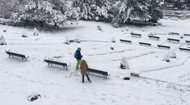 People are skying in Paris!
