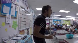 Man springs Valentine's Day surprise on teacher wife during class