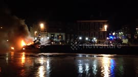 Boat on fire in York