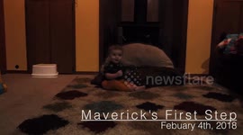 Baby’s first steps caught on tape