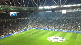 Juventus dramatic pre-match light show