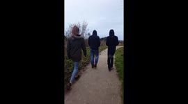 Daughter throwing poo at her dad