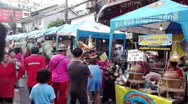 People seek blessings of the dragon