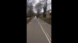 Old man in top hat brings techno vibes to Kensington