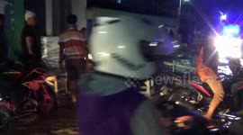 flood of mail from bromo mountain, flooded hundreds of houses up to the waist of adults in coastal area of probolinggo east java district