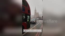 Newsflare Edit - Snow in Kings Cross this morning