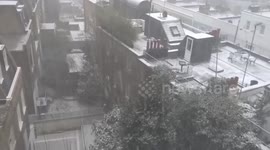 Snowflakes swirling in the air