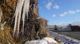 Icicle Formations & Road Traffic On Glenshane Pass