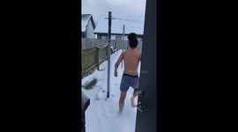 Man from Florida in his underwear dives into Scottish snow
