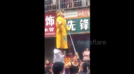 Boy nods off during festival performance