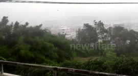 Typhoon Neoguri hitting Okinawa