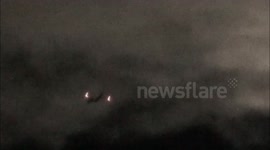 The aircraft flies close to the Moon