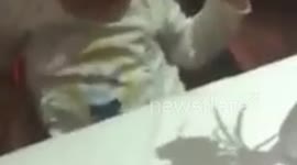 baby scared of shadow spider