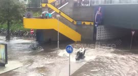 man conquers flood 
