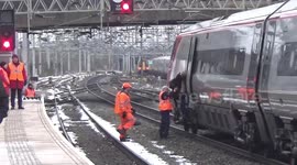 People being evacuated from a train after being stranded due to brake failure in Mar 2018