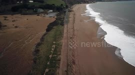 ROUGH CUT: Aerial drone footage shows Storm Emma's trail of destruction in Devon