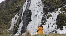 Incredible video shows supernatural beauty of frozen waterfall
