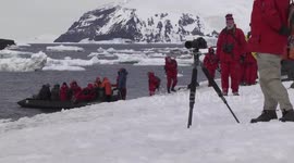 Zodiac landing and disembarkation Brown Bluff