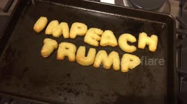 Anti-Trump message in potato letters