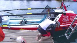 Adventurers start 3,000-mile crossing of Atlantic in a pedalo