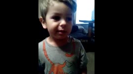 Dad scares son with animal noises