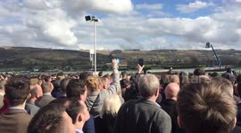 Race-goers watch the action as Cheltenham Festival gets underway