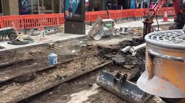 Historic tram tracks uncovered in city