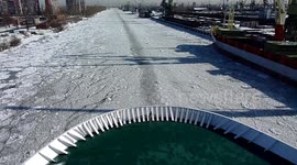 Entering Saint Petersburg port in winter