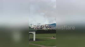 Aftermath of fire on industrial estate in Hove