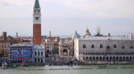 Venice tilt-shift time-lapse from the deck of a cruise
