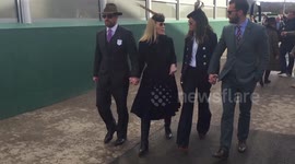 'Fifty shades' star Jamie Dornan and wife Amelia Warner arrive on final day