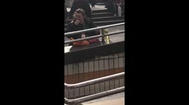 Woman spotted eating raw meat outside London’s Charing Cross Station