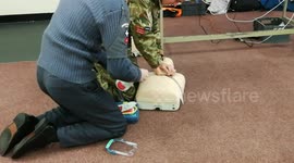 Cadets learning CPR AED